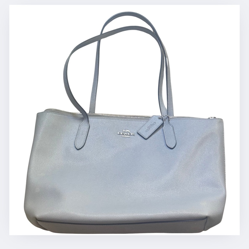 Coach baby blue cross grain Tote Bag